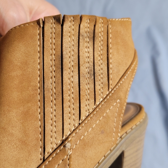 Maurice women's faux suede tan leather booties - Picture 11 of 15